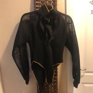 IVY PARK Mesh Sleeve Womens Bodysuit (Black/Mesa) - BLACK / S